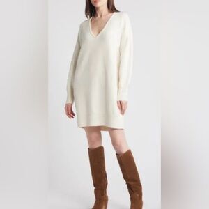Treasure & Bond Cream Long Sleeve Dress